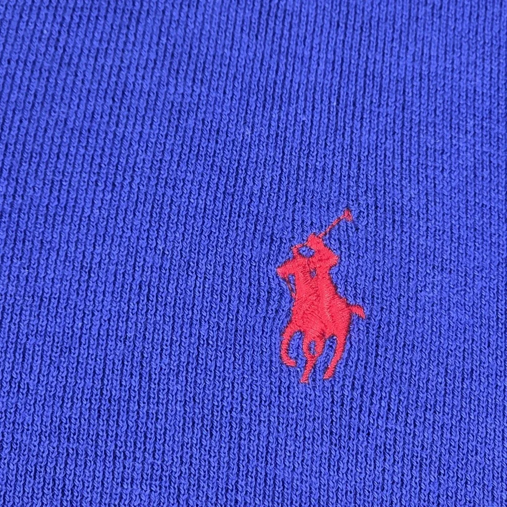 Vintage Y2K RALPH LAUREN POLO Jumper Sweater V-Neck Blue Size L‎ Pima Cotton